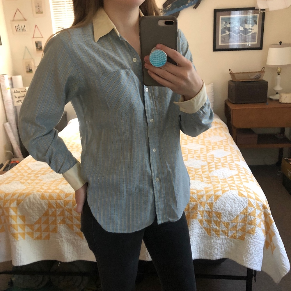 Stuffed Shirt Blue French Cuff Button-Down